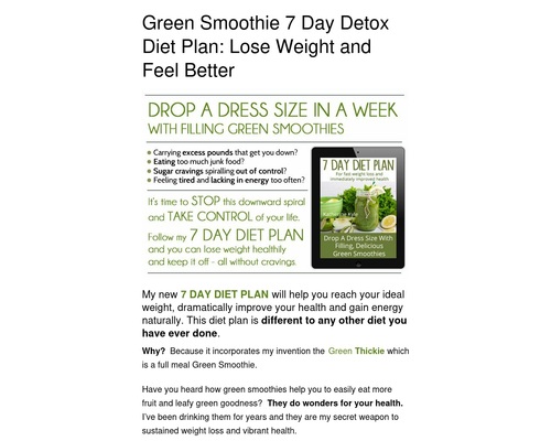 Read more about the article Green Smoothie 7 Day Detox Diet Plan: Lose Weight and Feel Better – Green Thickies: Filling Green Smoothie Recipes